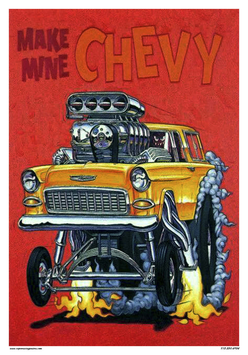Ed Roth 55 Chevy Nomad — Vintage Reproduction Racing Posters